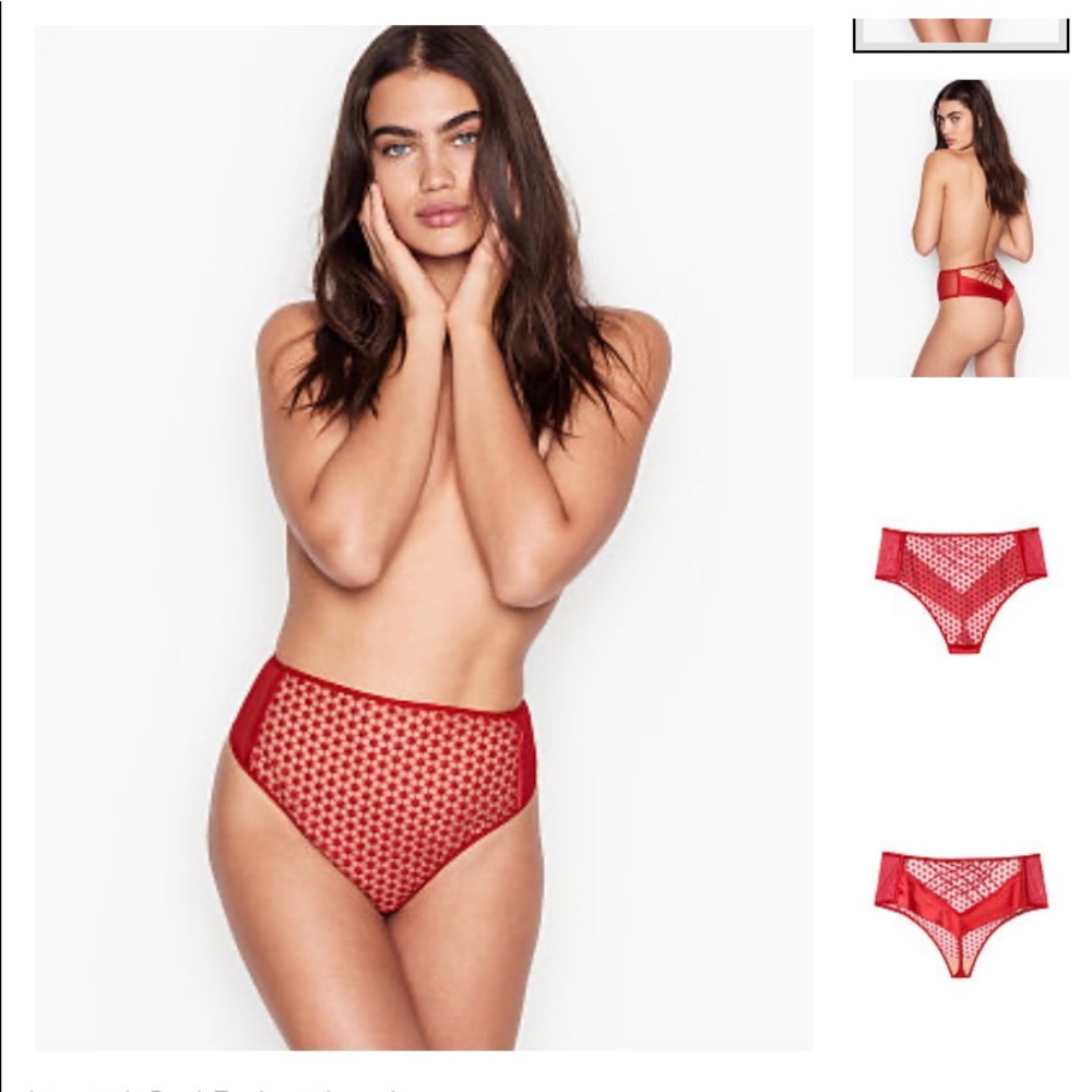 Brand New VS Red Flower Eyelet Lingerie - Sz Small